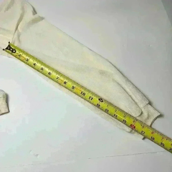 Cream Sheer Long Sleeve Top Large Womens - Picture 4 of 6